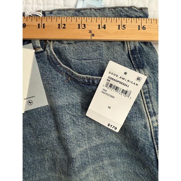 Good American Jeans Women's 10/30 Blue Good Extreme Barrel High Rise NWT - Picture 10 of 12